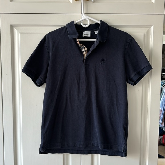 Burberry Men's Eddie Pique Polo Shirt Navy Size Large - Picture 5 of 16